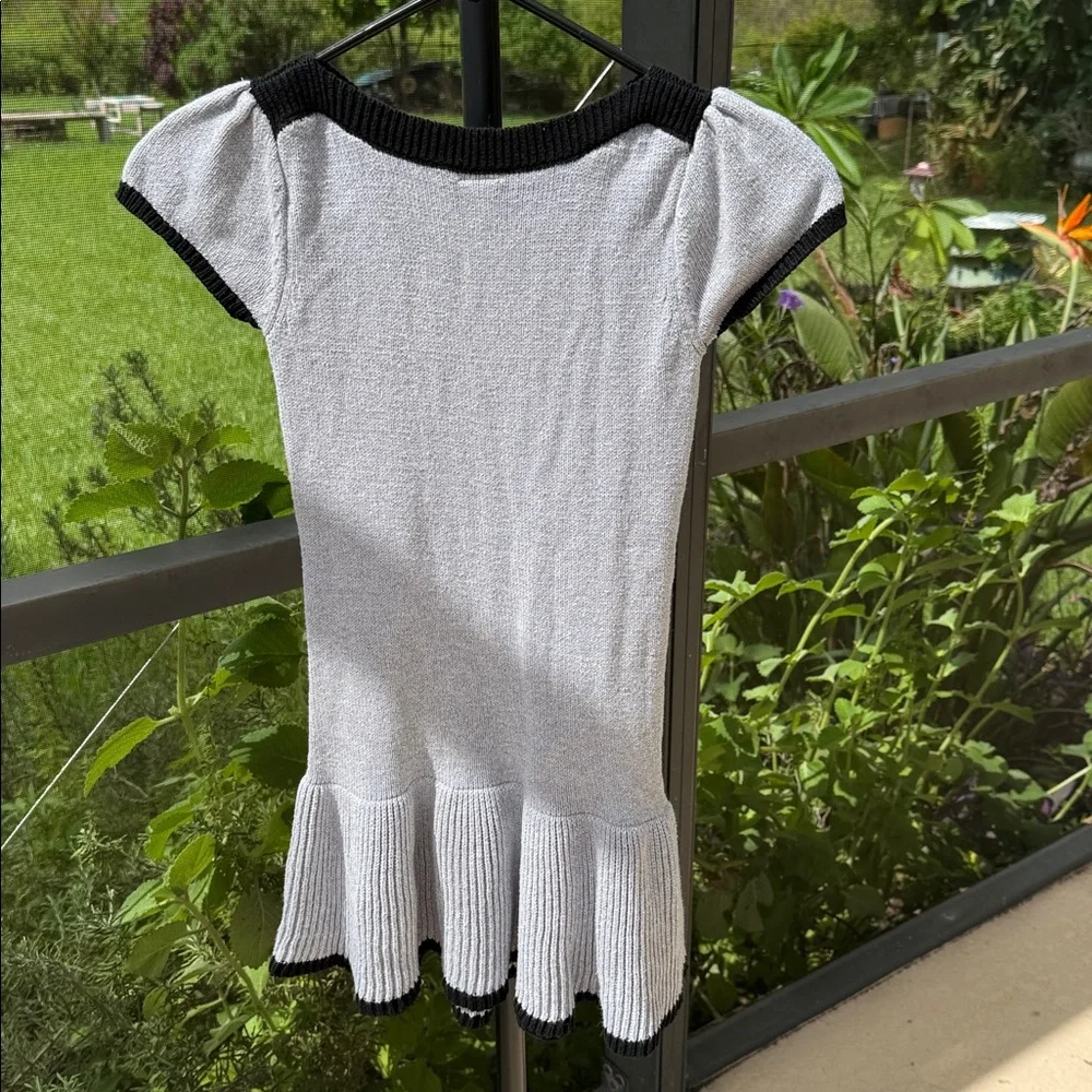 Gymboree girls 7 sparkle silver and black party Sweater Dress